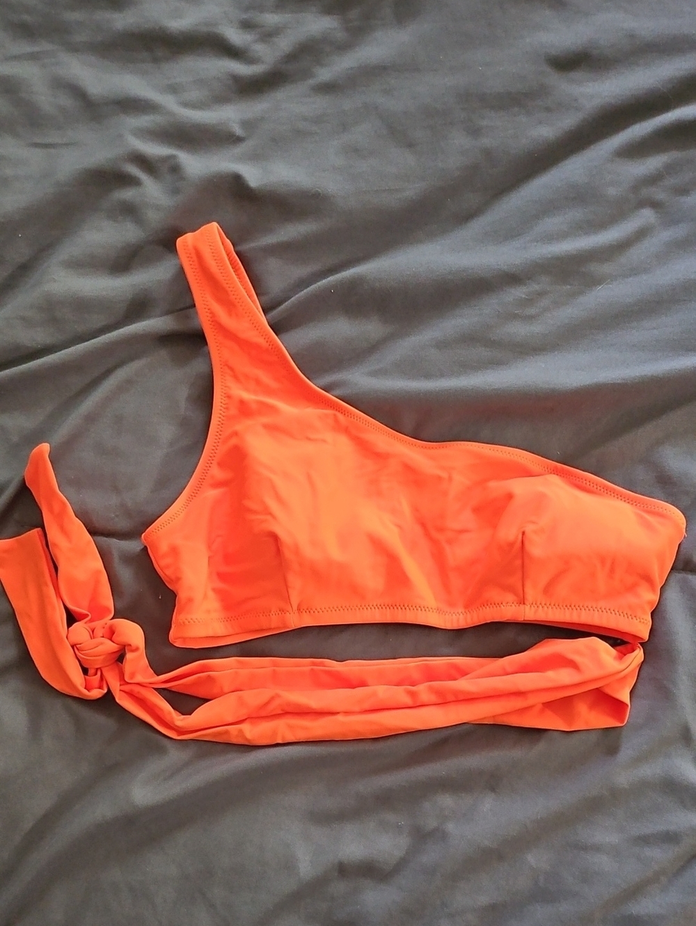 Cupshe Bright Orange One-Shoulder Bikini Top